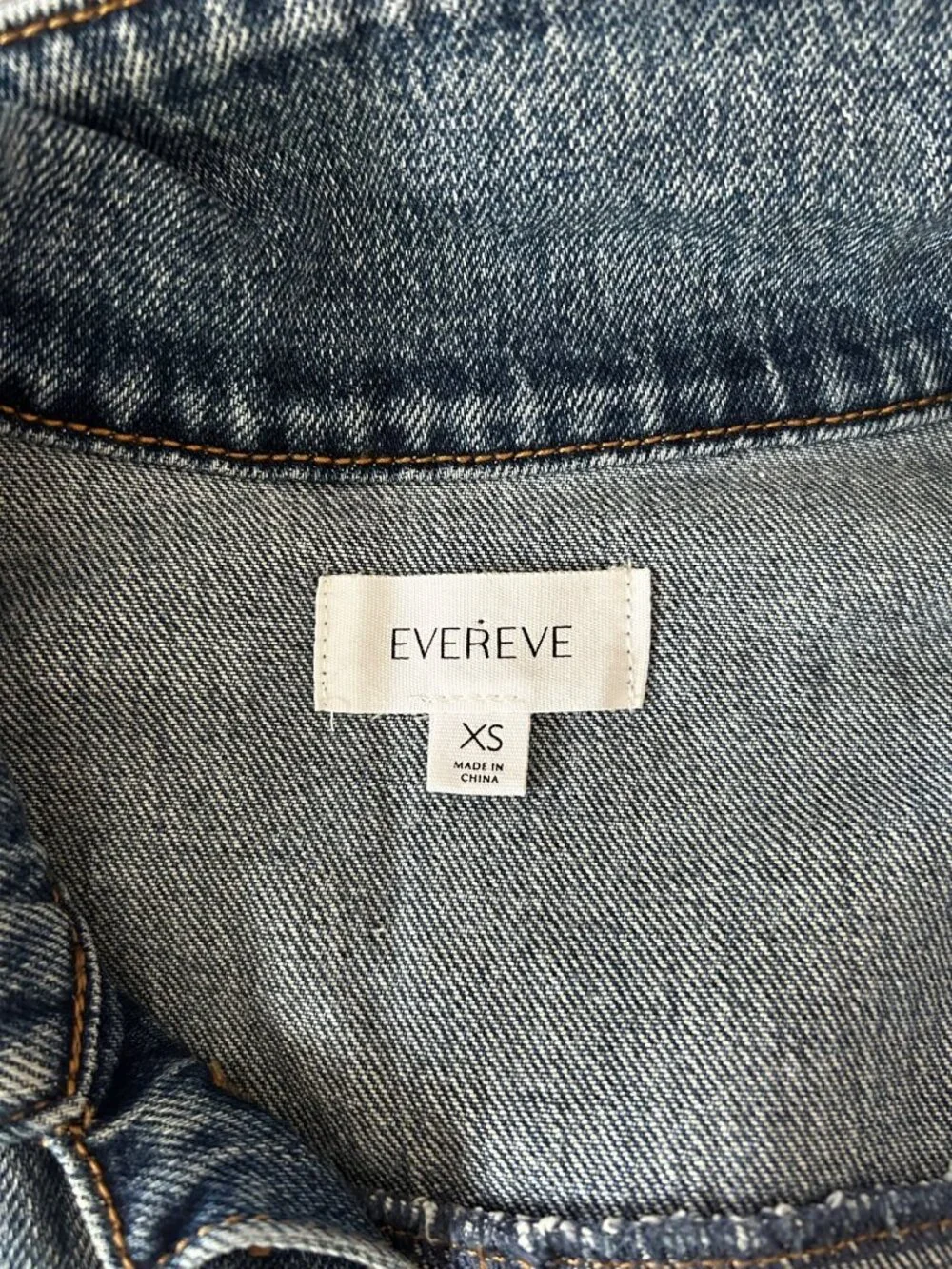 Evereve Blue Denim Shirt Dress Long Sleeve Button Front Size XS Women's - Picture 5 of 6